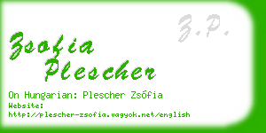 zsofia plescher business card